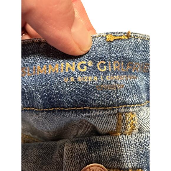 Chico's So Slimming Girlfriend Cropped Jeans Raw Hem Size 8 - Picture 4 of 8